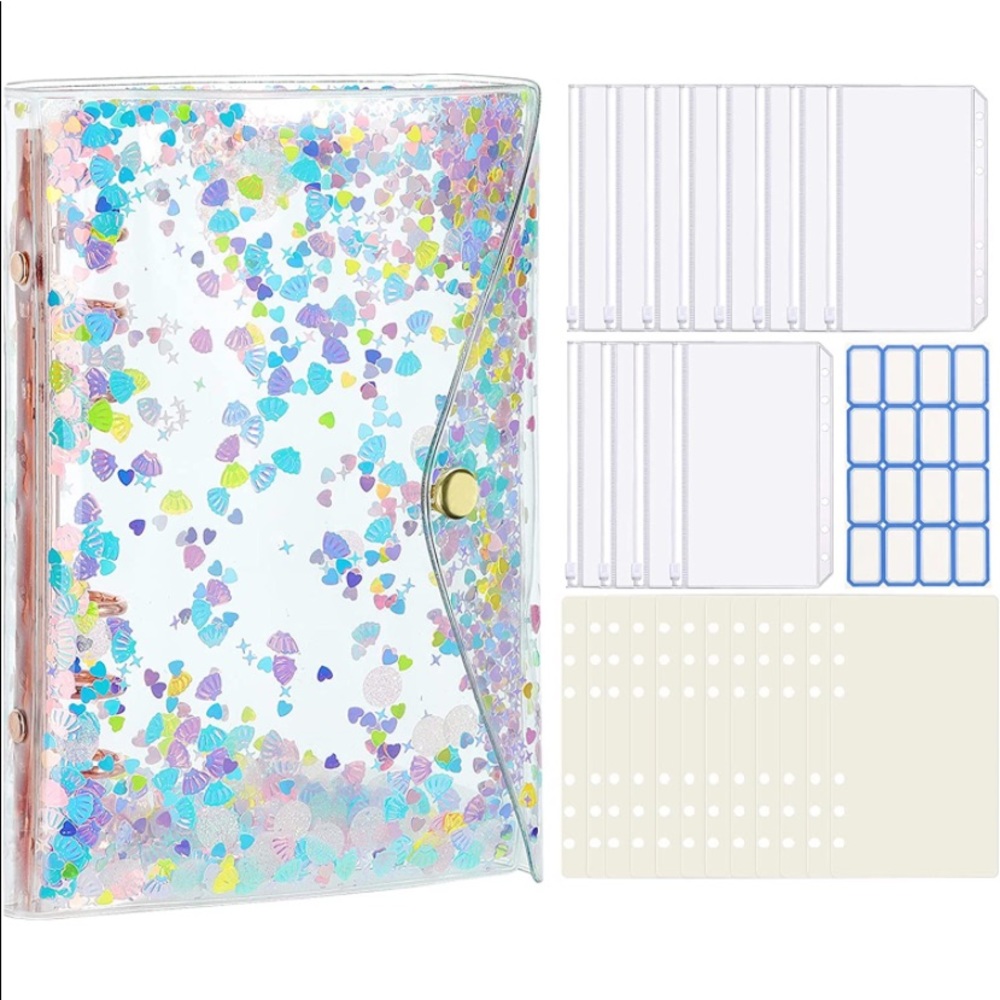 Custom clear sequin budget binder